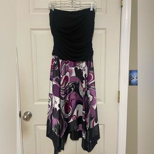 Studio Y Handkerchief Hem Strapless Dress